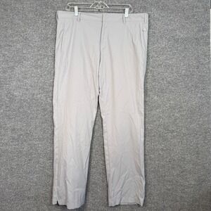 Adidas Golf Pants Men 38x32 Gray Performance Flat Front Lightweight Straight Leg